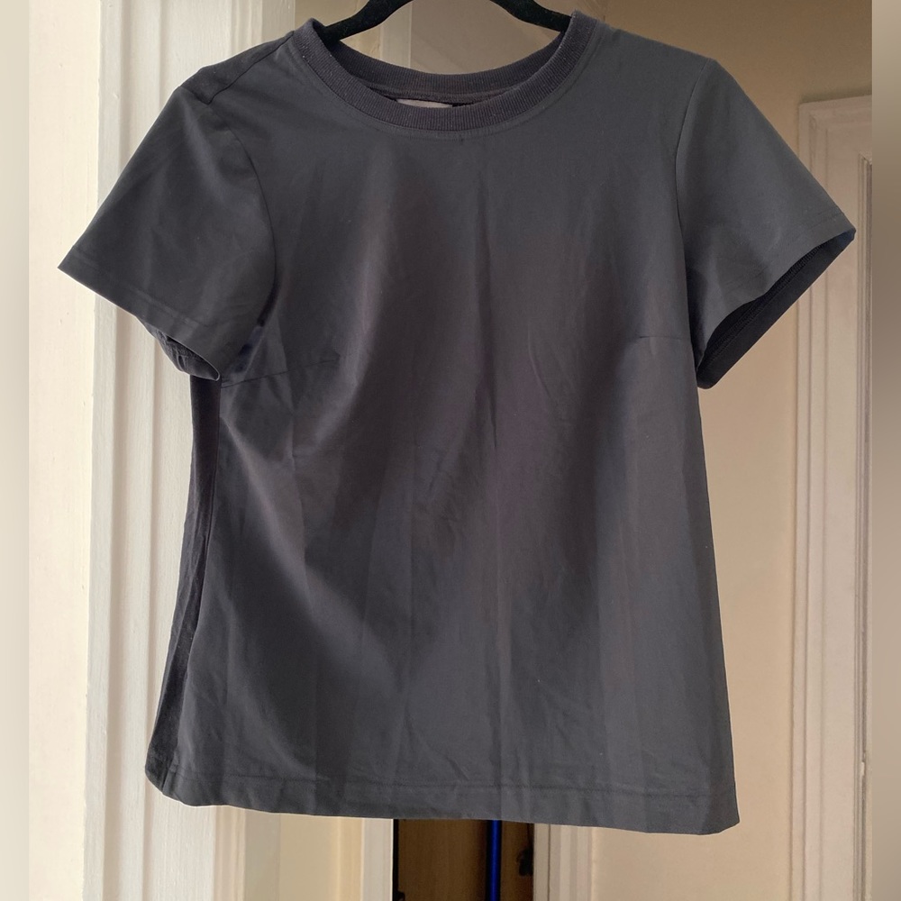 Eddie Bauer Mixed Media Cropped Crewneck Tee - XS